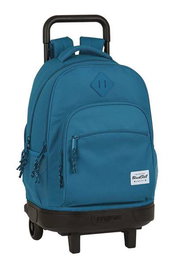 Blackfit8 Egeo Mochila Grande con Ruedas Compacta Extensible y Organizada Color Azul 33x45x22cm