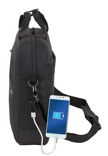 Safta Maletín para Portátil 15,6" Business 41x90x33cm Negro Nylon Gucci 900D + Piel PVC