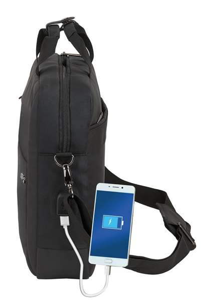 Safta Maletín para Portátil 15,6" Business 41x90x33cm Negro Nylon Gucci 900D + Piel PVC