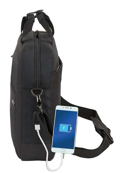 Safta Maletín para Portátil 15,6" Business 41x90x33cm Negro Nylon Gucci 900D + Piel PVC