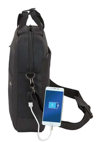 Safta Maletín para Portátil 15,6" Business 41x90x33cm Negro Nylon Gucci 900D + Piel PVC