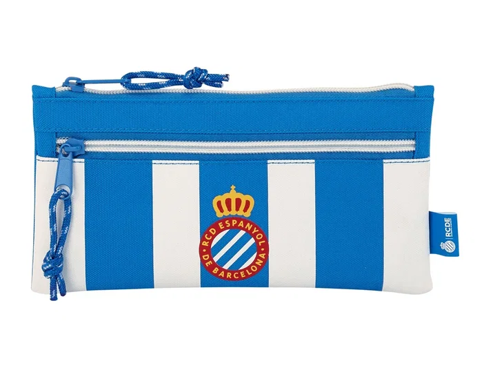 Safta Portatodo R.C.D. Español con Dos Cremalleras Blanco y Azul