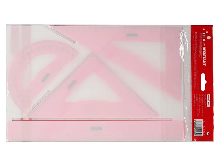 Safta Juego de Reglas Flexible Escuadra Cartabón con 3 Colores Safta Juego de Reglas Flexible Escuadra Cartabón con 3 Colores