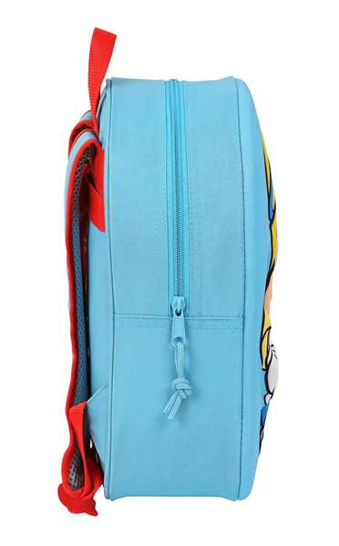Mochila Escolar 3D Disney Pinocchio Rojo Azul claro