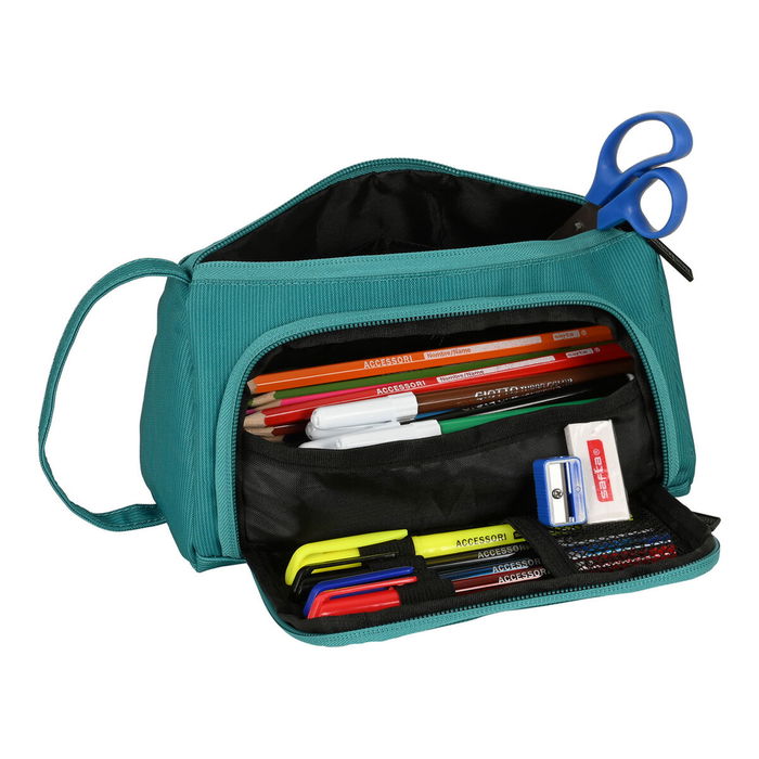 Estuche Escolar Real Madrid C.F. Blanco Verde Turquesa 20 x 11 x 8.5 cm (32 Piezas)