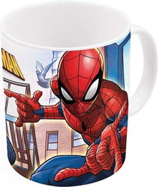 Spider-Man - Taza Grande de Cerámica 325 ml con Diseño "Great Power", 11.7x10x8.7 cm, Modelos Surtidos en Azul y Rojo