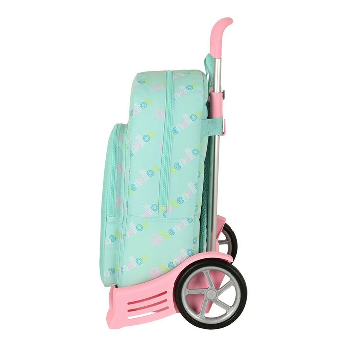 Mochila Escolar con Ruedas Benetton World Menta 30 x 46 x 14 cm