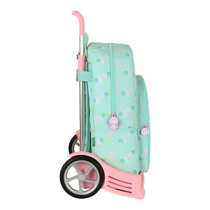 Mochila Escolar con Ruedas Benetton World Menta 30 x 46 x 14 cm