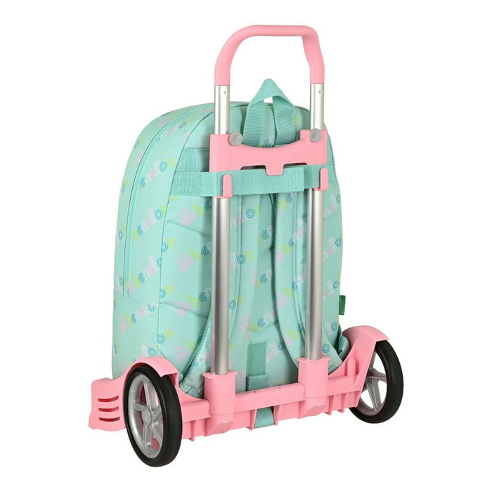 Mochila Escolar con Ruedas Benetton World Menta 30 x 46 x 14 cm