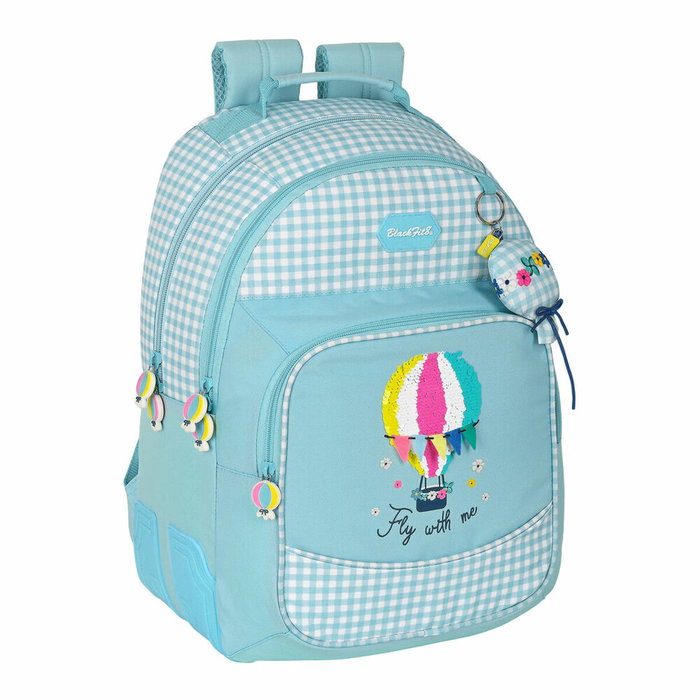 Mochila Escolar BlackFit8 Fly with me Blanco Celeste 32 x 42 x 15 cm Mochila Escolar BlackFit8 Fly with me Blanco Celeste 32 x 42 x 15 cm