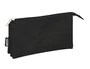 Safta Estuche Portatodo Triple Negro 22x12x3cm