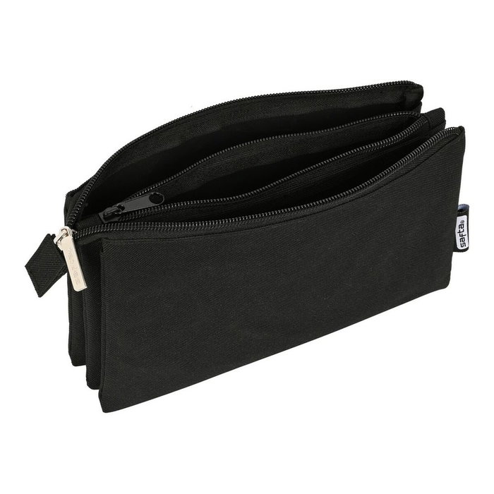 Safta Estuche Portatodo Triple Negro 22x12x3cm Safta Estuche Portatodo Triple Negro 22x12x3cm