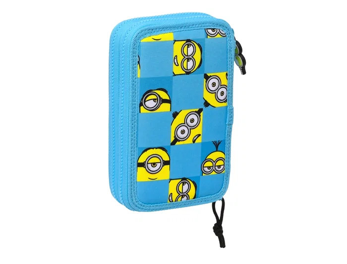 Plumier Doble Minions Minionstatic Azul (28 piezas)