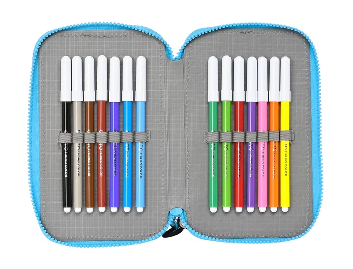 Plumier Doble Minions Minionstatic Azul (28 piezas)