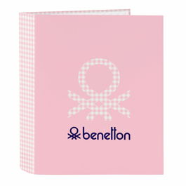 Carpeta de anillas Benetton Vichy Rosa A4 27 x 33 x 6 cm