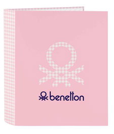 Carpeta de anillas Benetton Vichy Rosa A4 27 x 33 x 6 cm