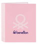 Carpeta de anillas Benetton Vichy Rosa A4 27 x 33 x 6 cm