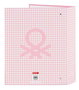 Carpeta de anillas Benetton Vichy Rosa A4 27 x 33 x 6 cm