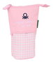 Estuche Cubilete Benetton Vichy Rosa (8 x 19 x 6 cm)