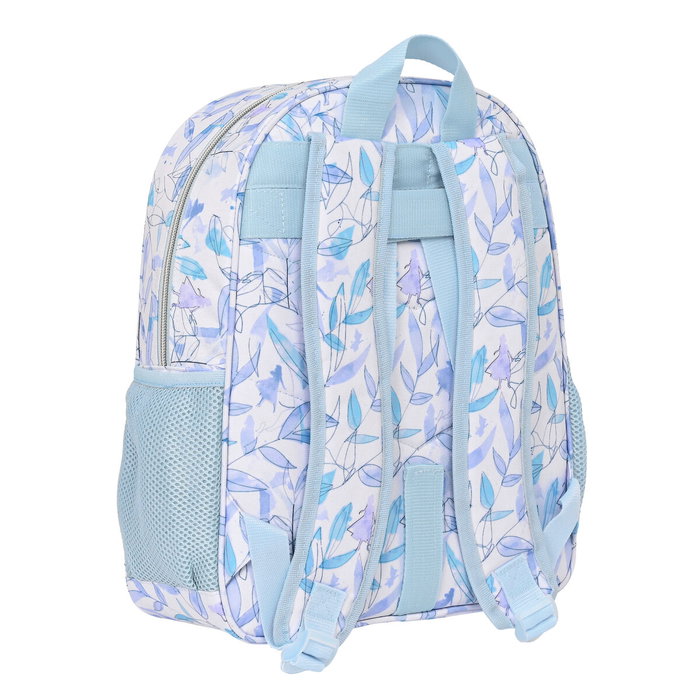 Mochila Escolar Frozen Memories Plateado Azul Blanco 32 X 38 X 12 cm