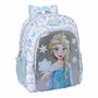 Mochila Escolar Frozen Memories Plateado Azul Blanco 32 X 38 X 12 cm