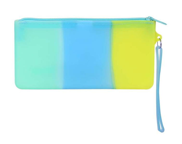 Safta Portatodo Plano Silicona Tricolor Amarillo Azul Verde 21x10,5x2cm