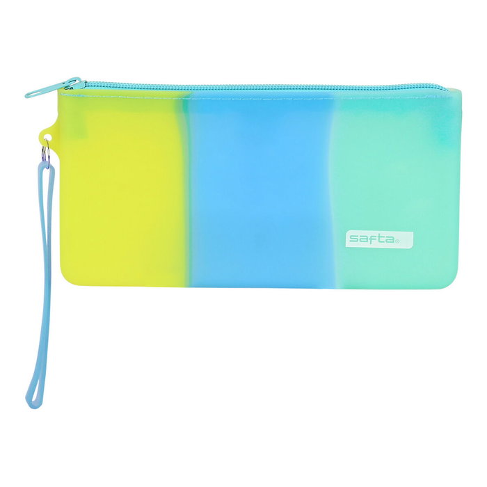 Safta Portatodo Plano Silicona Tricolor Amarillo Azul y Verde
