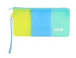 Safta Portatodo Plano Silicona Tricolor Amarillo Azul y Verde