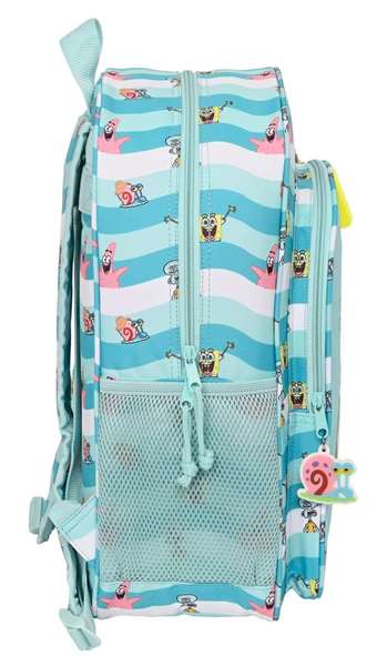 Mochila Escolar Spongebob Stay positive Azul Blanco (33 x 42 x 14 cm)