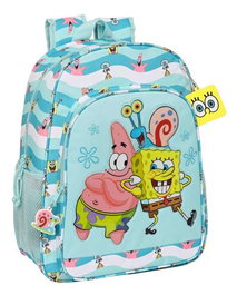 Mochila Escolar Spongebob Stay positive Azul Blanco (33 x 42 x 14 cm)