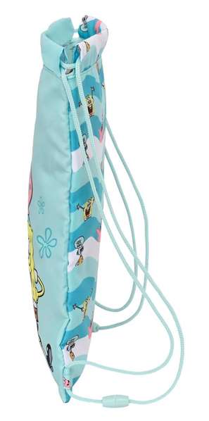 Bolsa Mochila con Cuerdas Spongebob Stay positive Azul Blanco 26 x 34 x 1 cm