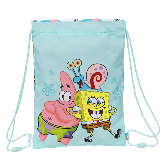 Bolsa Mochila con Cuerdas Spongebob Stay positive Azul Blanco 26 x 34 x 1 cm Bolsa Mochila con Cuerdas Spongebob Stay positive Azul Blanco 26 x 34 x 1 cm