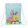 Bolsa Mochila con Cuerdas Spongebob Stay positive Azul Blanco 26 x 34 x 1 cm