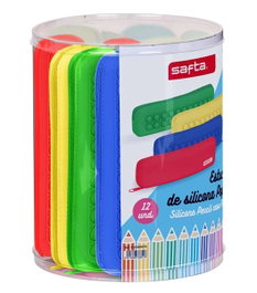 Safta Set de 12 Estuches Portatodo Estrechos Pop It de Silicona