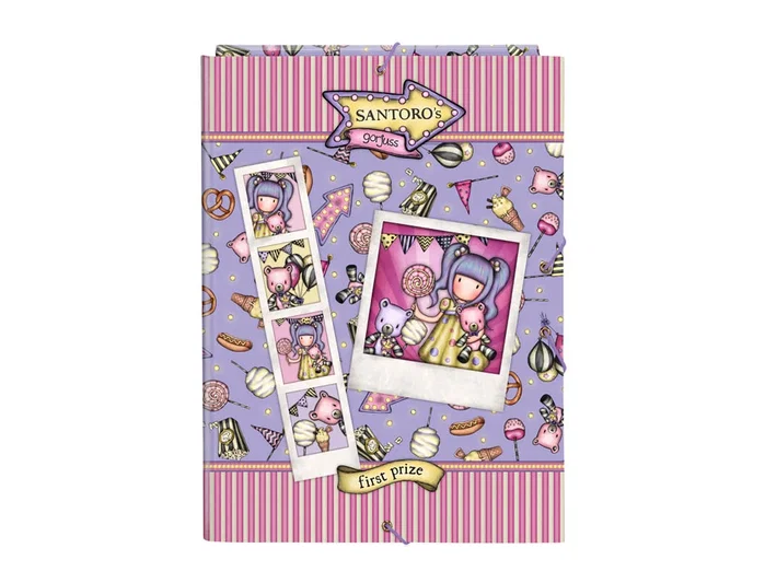 Safta Carpeta Gorjuss Fairground First Prize con 3 Solapas y Gomas, Lila