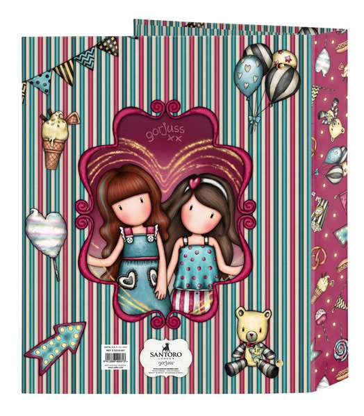Carpeta de anillas Gorjuss Fireworks Granate A4 27 x 33 x 6 cm