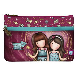 Estuche Escolar Gorjuss Fireworks Granate (23.4 x 15.5 x 1.5 cm)