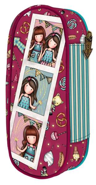 Estuche Escolar Gorjuss Fireworks Granate (10 x 23 x 6 cm)