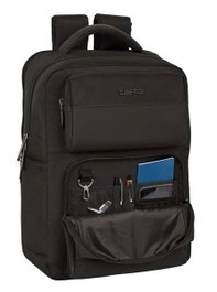 Safta Mochila Business con 2 bolsillos, para portátil de 15,6'' y USB - Negra