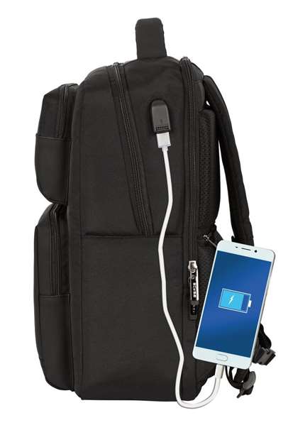 Safta Business Mochila para portátil de 15,6" con USB y 2 bolsillos, Negra, 31x44x13cm