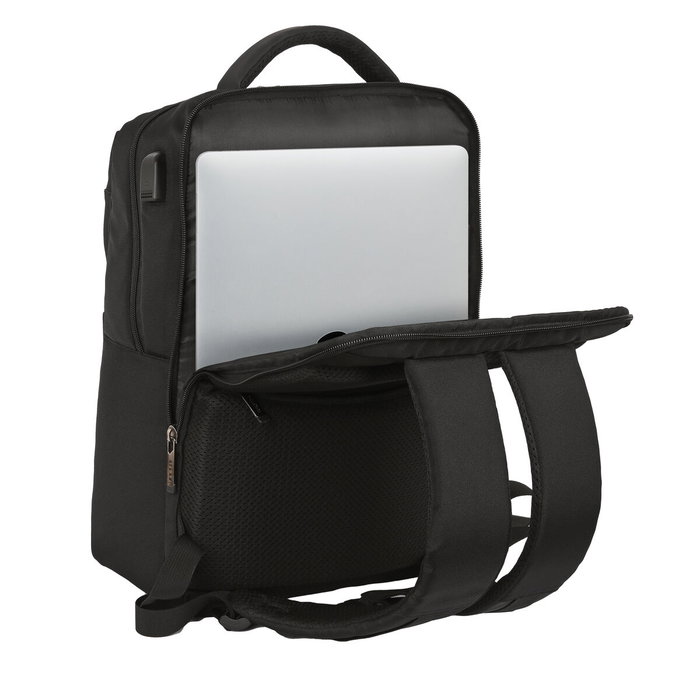Safta Mochila Business con 2 bolsillos, para portátil de 15,6'' y USB - Negra