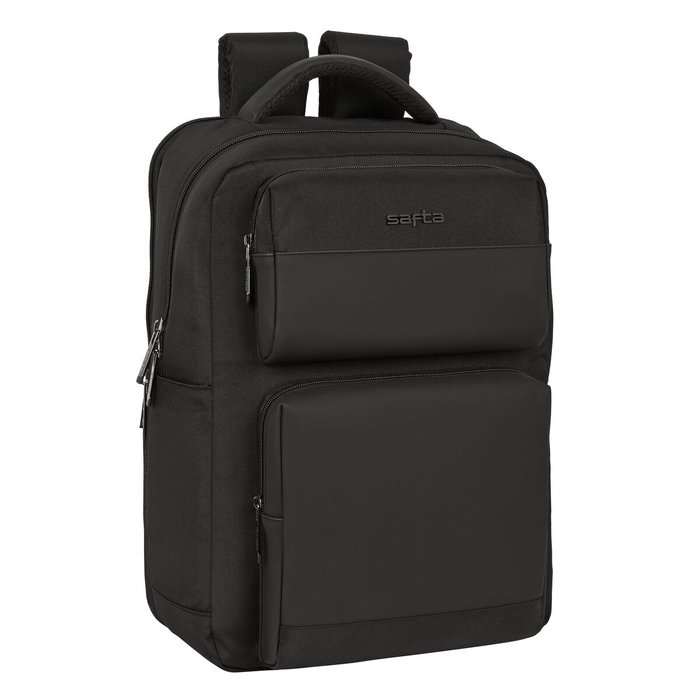 Safta Mochila Business con 2 bolsillos, para portátil de 15,6'' y USB - Negra