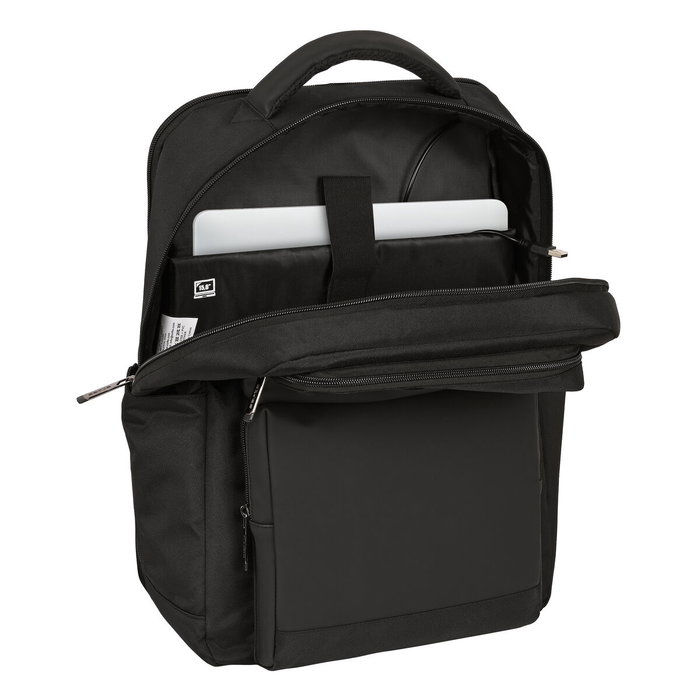 Safta Mochila Business con 2 bolsillos, para portátil de 15,6'' y USB - Negra
