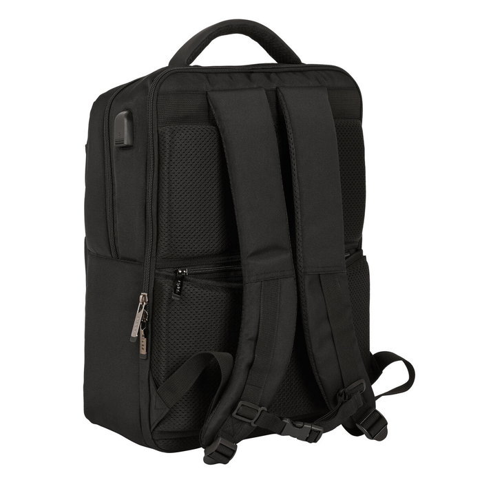 Safta Mochila Business con 2 bolsillos, para portátil de 15,6'' y USB - Negra