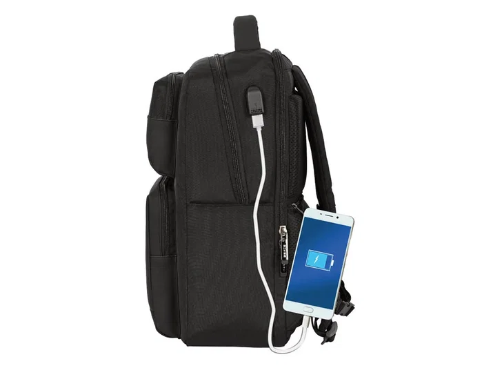Safta Mochila Business con 2 bolsillos, para portátil de 15,6'' y USB - Negra