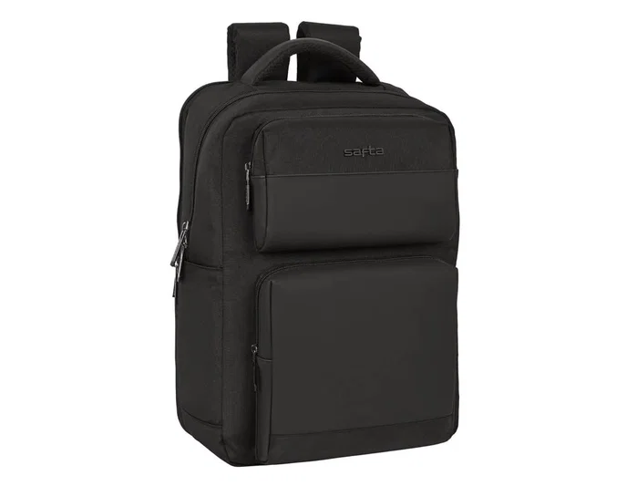 Safta Mochila Business con 2 bolsillos, para portátil de 15,6'' y USB - Negra