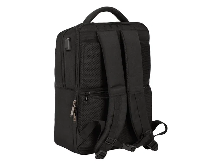 Safta Mochila Business con 2 bolsillos, para portátil de 15,6'' y USB - Negra