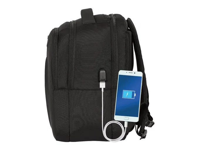 Safta Business Mochila para Portátil 15,6'' y 14,1'', Tablet 9,7'' con USB, Negra