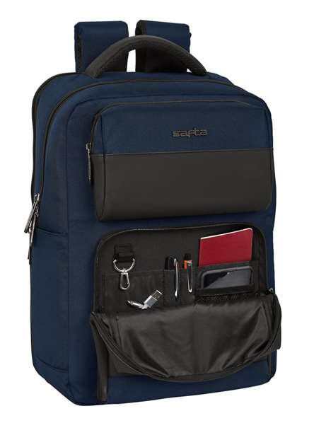 Safta Mochila Business portatil 15,6'' con USB, Azul Oscuro, 31x44x13cm