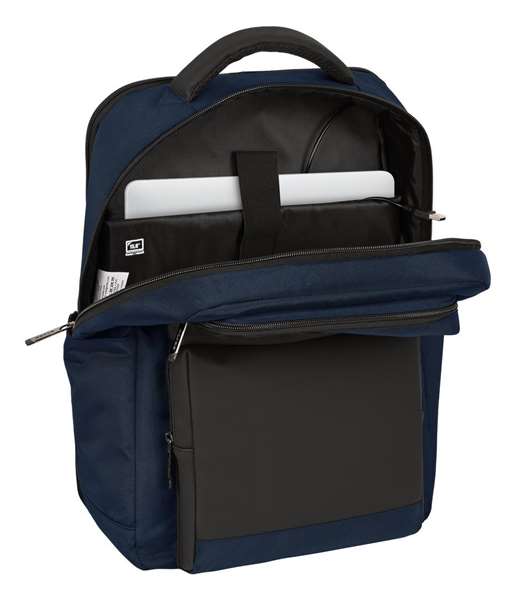 Safta Mochila Business portatil 15,6'' con USB, Azul Oscuro, 31x44x13cm